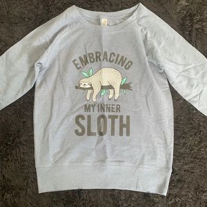 Sloth sweatshirt, size S, never worn.